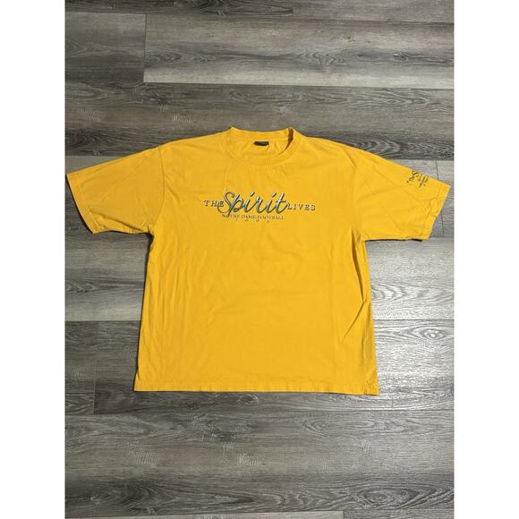 2005 Vintage Pro Edge Notre Dame Football Graphic Logo Shirt Y2K College Mens XL - Picture 1 of 10